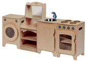 Natuurlijke Kinder Keuken 4, Fornuis, SpoelBak, Wasmachine en Opberg Kast H55 cm Tangara Groothandel Kinderopvang en kinderdagverblijf inrichting01